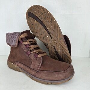 Chaco Barbary Boots Womens 9 Brown Waterproof Leather Wool Lined Lace Up Chukka